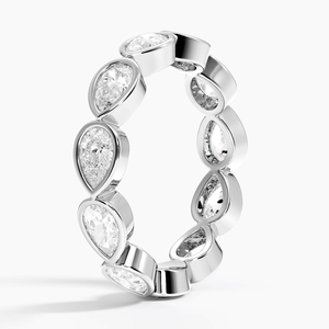 Lujo 10K oro Moissanite diamante eternidad banda pera forma piedras para boda fiesta aniversario celebraciones regalo para mujeres - Product Image 6