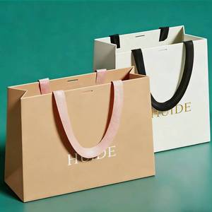 Borsa di Carta di Lusso Personalizzata con Logo e Manici a Nastro per Confezioni, Scarpe, <span class=keywords><strong>Shopping</strong></span> e Borse da Cerimonia - Product Image 2