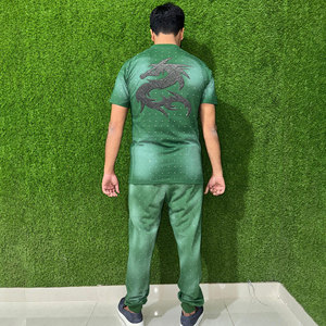 เซ็ตกางเกงขายาวเสื้อยืดสองชิ้นสำหรับผู้ชายแนวสตรีทระบายอากาศได้ดีดีไซน์ตามสั่ง2025มาใหม่ - Product Image 3