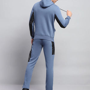 Chándal de dos piezas de alta calidad, jersey liso, conjunto de sudadera, 100% de algodón polar de gran tamaño, chándal de cuello redondo personalizado para hombre - Product Image 3