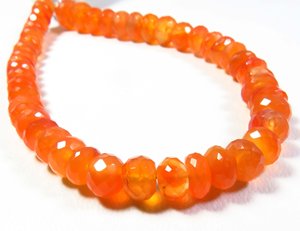 อัญมณีคาร์เนเลียนสีส้มธรรมชาติ6-8มม. ลูกปัด cornelian briolette rondelle ขนาด8นิ้วเพชรพลอยหลวมสำหรับเครื่องประดับ - Product Image 5