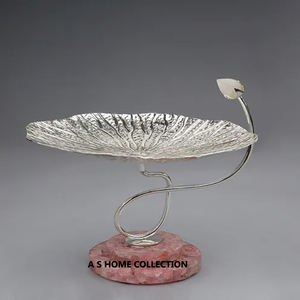 Aluminio fundido decorativo Coral diseño nueva forma redonda plata acabado servir cuenco hogar Hotel uso - Product Image 5