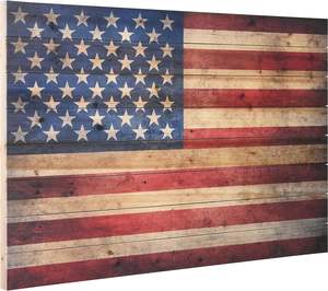 Art Direct Impression numérique du drapeau américain sur bois massif Art mural 30 "X 45" X 1.5 "prêt à accrocher - Product Image 2