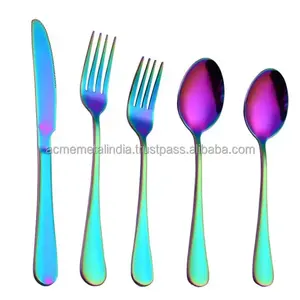 Elegante Juego de Cubiertos de Acero Inoxidable Moderno y Ecológico con Mango Dorado, Incluye Tenedor y Cuchara, Esenciales para la Cocina y el Comedor - Product Image 6