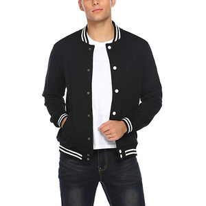 Logo personnalisé Uniforme de l'équipe en éponge française de haute qualité Vestes d'université pour hommes Veste de baseball universitaire unie et vierge en gros - Product Image 4