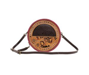 Sac bandoulière de qualité supérieure, style bohème, avec pompon floral personnalisé, design western fait main, fermeture éclair, automne - Product Image 1