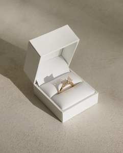 Anillo Toi et Moi de Diamante Cultivado en Laboratorio de 1.52CT, Color E, Corte Marquesa y Redondo, Oro Sólido de 14K, Joyería Fina de Compromiso, Regalo de Aniversario - Product Image 4