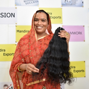 Extensions de cheveux humains indiens vierges Remy naturels bruts 100% alignés sur les cuticules, ondulés, 8-32 pouces, double trame machine - Product Image 4