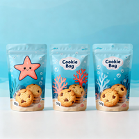 Sacs d'emballage en plastique brillant personnalisés avec logo imprimé, résistants à l'humidité, pour biscuits et snacks, vente en gros d'usine