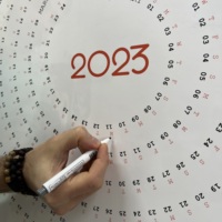 Calendrier mural effaçable à sec 2026, modèle 1, réutilisable, planificateur annuel, sans adhésif, inscriptible et effaçable, pour bureau et maison, OEM ODM