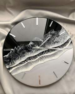 EN RELOJ DE PARED DE RESINA CON Reloj de pared de diseño artístico hecho a mano único Arte de resina de La India - Product Image 4