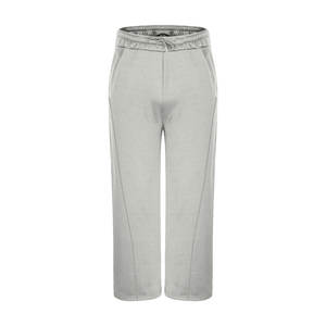 Pantalones de chándal de pierna recta de algodón puro con estampado de logotipo personalizado para hombre, pantalones de chándal de estilo de pierna ancha en blanco suelto para hombre - Product Image 2