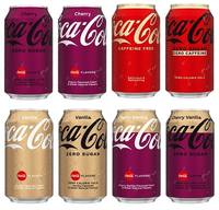 Coca Cola Original, Coca Cola Cerise & Coca Cola Vanille a 24x0,33l Canettes XXL-Boîte (72 Canettes) Bouteille de Coca Cola Boisson Gazeuse Pas Cher