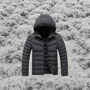Veste d'hiver décontractée pour homme de haute qualité en noir, veste en duvet avec logo personnalisé pour les activités de plein air par temps froid - Product Image 2