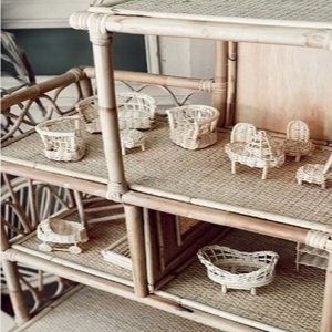 New Design Rattan and Wicker Dollhouses Imaginative Play Kids Pretend <b>Toys</b> House Play Set Dream Doll House Wicker Baby Products - Product Image 2