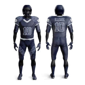 Conception personnalisée Uniformes de football américain Ensemble complet de maillots et pantalons Tissu maillé respirant Fabricants OEM ODM - Product Image 1