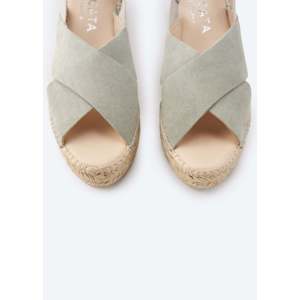 Piattaforme Espadrille in pelle scamosciata scarpe comode da passeggio con plateau alto - Product Image 3