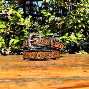 Ceinture Western en Cuir Véritable Style Gaucho Taille Personnalisée 40MM Motif Classique Cheval Paisley Outillage Boucle en Alliage de Zinc Personnalisée - Product Image 4