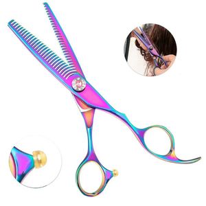 Tijeras de Entresacar de Doble Hoja con Recubrimiento de Titanio Arcoíris de Acero Inoxidable al por Mayor, Tijeras Profesionales para Peluquería para Uso en Salón - Product Image 3