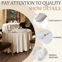 Nappe ronde en tissu blanc, résistante aux plis, pour réception de mariage, banquet, fête d'anniversaire, décoration de salle à manger
