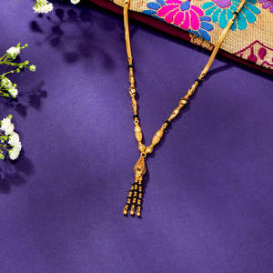 Mangalsutra Moderno de Oro de 14k para Mujer con Diamante, Perla, Jade o Moissanita - Product Image 1