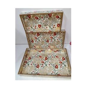 Haute qualité taille personnalisée Floral conçu corne os résine incrustation plateau de service Durable décoratif pour cuisine maison hôtel attrayant - Product Image 1