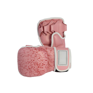 Gants de boxe en PU rose à motif gouttelettes avec fermeture Velcro pour arts martiaux, usage unisexe adulte - Product Image 6