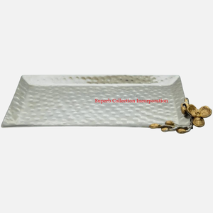 Plateau de nourriture en métal de qualité supérieure Design antique plateau de service en métal collations de grande taille plat à Dessert pour accessoires de cuisine - Product Image 3