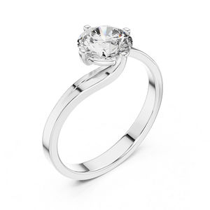 Anillo de Compromiso para Mujer de Oro Blanco de 14K con Diamante Cultivado en Laboratorio de 1 Quilate |   Certificado por IGI |   Anillo de Estilo Étnico para Fiestas |   Nuevo Diamante - Product Image 5