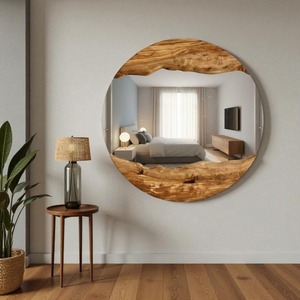 กระจกติดผนังทรงรีไม้คุณภาพเยี่ยม สำหรับใช้ในห้องน้ำ ตกแต่งทางเข้า และห้องนั่งเล่น มีจำหน่ายในราคาที่ดีที่สุด - Product Image 2