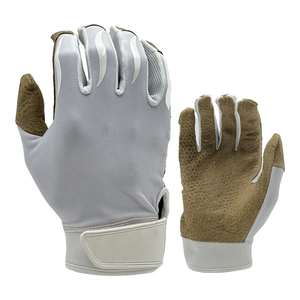 Guantes de bateo de béisbol blancos resistentes y duraderos de dedo completo Guantes de bateo de béisbol ajustables unisex - Product Image 4