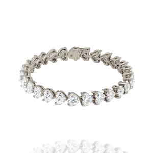 0.30 CT Classic Heart Lab Grown Diamond Solitaire Tennis <b>Bracelet</b> IGI Certified Women's 13.5 CT Total <b>Weight</b> 14 KT Gold White - Product Image 1