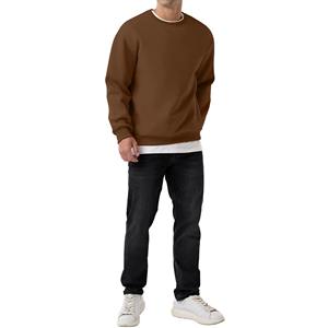 Sweat-shirts surdimensionnés personnalisés de grande taille, couleur unie, col rond, qualité supérieure, tissu doux et confortable, coupe ample décontractée pour hommes - Product Image 4