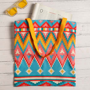 Vibrant Art Printed Cotton Canvas Fabric Tote <b>Bags</b> With Zipper Closure Best Art <b>Work</b> Print On <b>Bag</b> Something Unique Pattern <b>Bags</b> - Product Image 2
