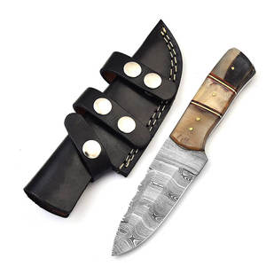 Support personnalisé en gros pleine soie acier Damas chasse Jungle couteau manche en bois Bushcraft lame fixe Camping couteaux - Product Image 1