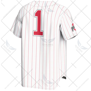 Vente en gros sur mesure Ohio State Buckeyes Maillot de baseball léger de haute qualité-Blanc - Product Image 3