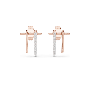 Boucles d'oreilles élégantes en diamant de laboratoire 18 carats de 0,128 ct, clarté VVS-VS EF, disponibles en or rose, or jaune, or blanc et argent 925 - Product Image 1