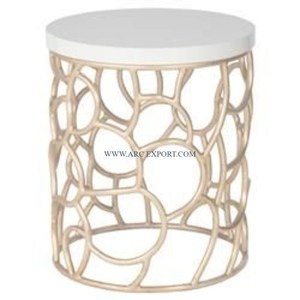 Conception antique de forme ronde plaqué or taille personnalisée Table basse en laiton Table d'appoint de café de luxe fantaisie la plus vendue - Product Image 4