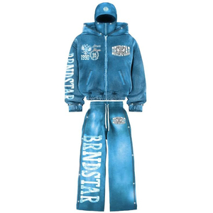 Conjunto de Pantalones y Sudadera con Capucha de Forro Polar, Ropa Deportiva Informal de Invierno, Unisex, Sólida, Transpirable, 100% Algodón, Ecológica - Product Image 1