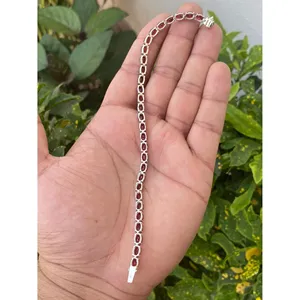 สร้อยข้อมือเงินแท้ 925 ประดับโกเมนทรงรี ดีไซน์ทันสมัย - Product Image 5
