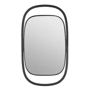 Brushed Black Finishing <b>Rectangle</b> Shape Metal Frame <b>Wall</b> <b>Mirror</b> <b>For</b> Bedroom, Classic Designer Metal <b>Wall</b> <b>Mirror</b> <b>for</b> Living Room - Product Image 1