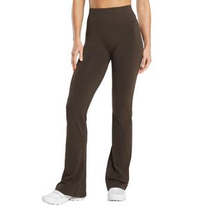 Leggings de sport taille haute pour femmes, confortables, coupe évasée, respirants, extensibles, en tissu tricoté écoresponsable avec coutures en spandex 2026 - Product Image 3