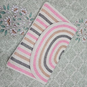 Boho กระเป๋าแฟชั่นสำหรับเด็กผู้หญิงกระเป๋าเงินปาร์ตี้ปักลายสีสันสดใสทำมือสีขาวมีซิปสายโซ่สำหรับเดินทาง - Product Image 2