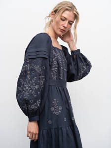 Vestidos Casuales de Calidad para Mujer, Vestido Largo de Verano, 100% Algodón, Cintura Natural, Manga Corta, Cuello Vintage, Vestido Fluido - Product Image 4