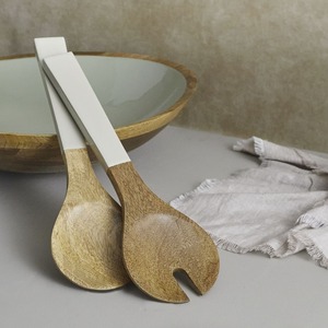 Juego de cuchara ecológica, juego de servidor de ensalada de madera, tenedor y cuchara, juegos de utensilios de cocina listos para enviar desde fábrica India - Product Image 1