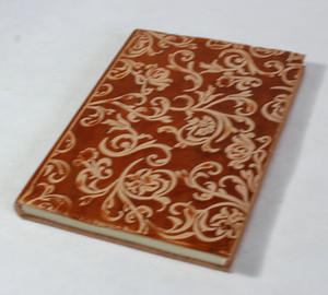 Handmade Recycled Wholesale Cotton Paper Debossed Design Goat TC Leather <b>Note</b> <b>Book</b> <b>A5</b> Hard Cover Driay <b>Note</b> <b>Books</b> Customizable - Product Image 3
