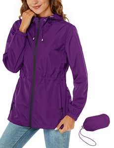 2025 new design Waterproof Lady Raincoat Waterproof Lightweight <b>Packable</b> Hood Rain Coat <b>Jacket</b> for <b>Women</b> - Product Image 2