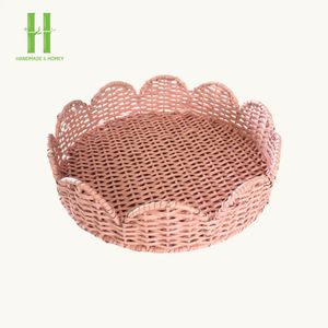 Plateau en rotin naturel jonc de mer Vietnam nouveaux designs plateau de service en osier pétoncles décoration de pièce maîtresse de table écologique OEM - Product Image 2