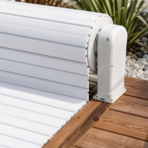 Persiana Enrollable Exterior de Aluminio Blanco, Persiana Corredera Compacta y Retráctil para Patio o Terraza - Product Image 1