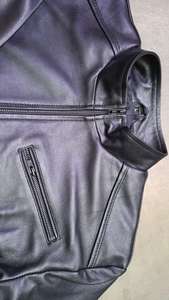 Chaqueta de cuero con logotipo de marca moderna para hombre, piel auténtica reversible, calidad fiable de lona de tela vaquera, producto más demandado - Product Image 2